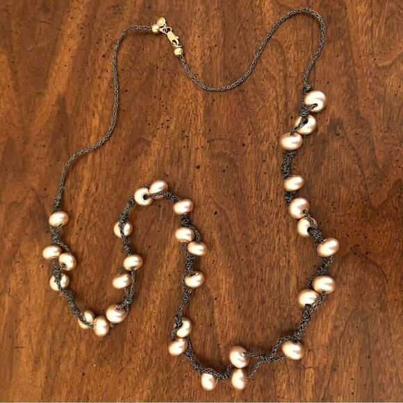 J.Crew | Faux Golden Pearl Necklace | 40” Length - Picture 1 of 4